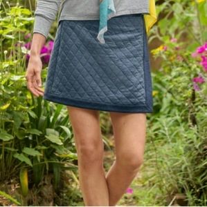 Sundance | Navy Quilted Full Wrap Mini Skirt